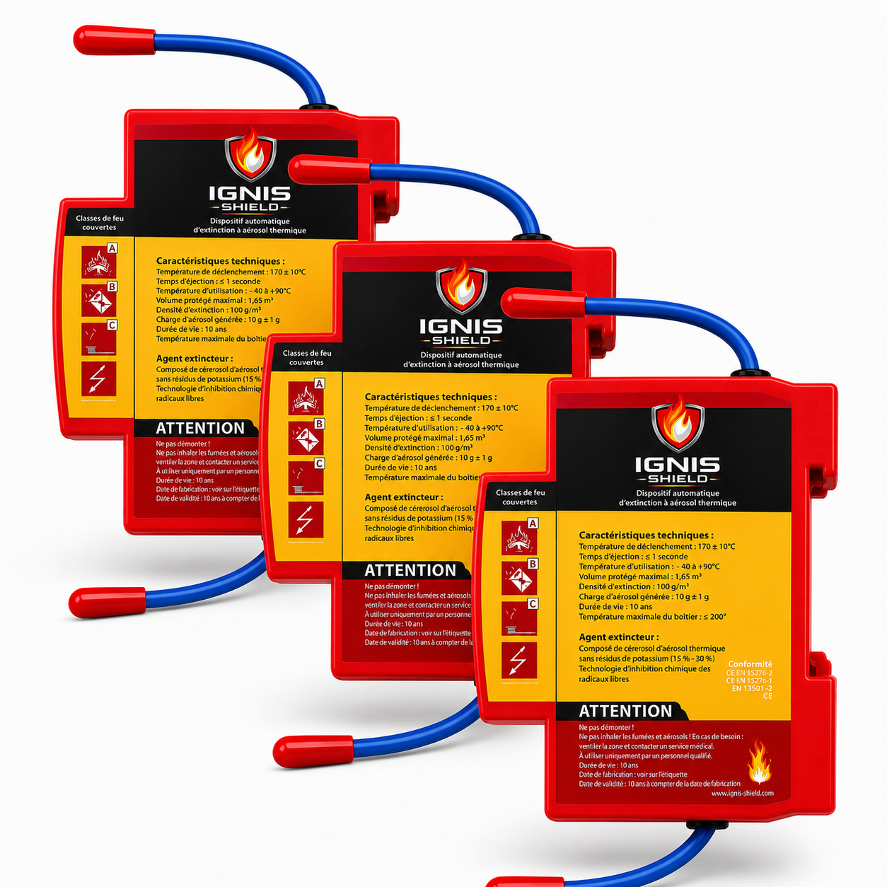 Dispositif automatique à aérosol DIN qui sauve des vies - Ignis Shield®