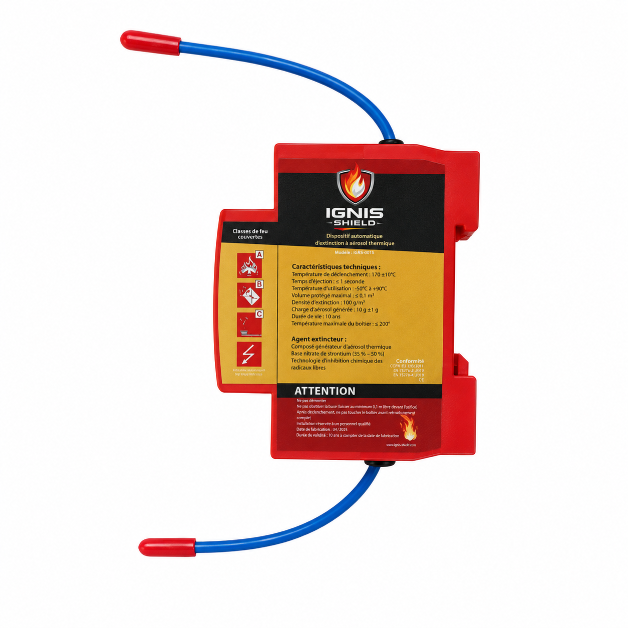 Dispositif automatique à aérosol DIN qui sauve des vies - Ignis Shield®