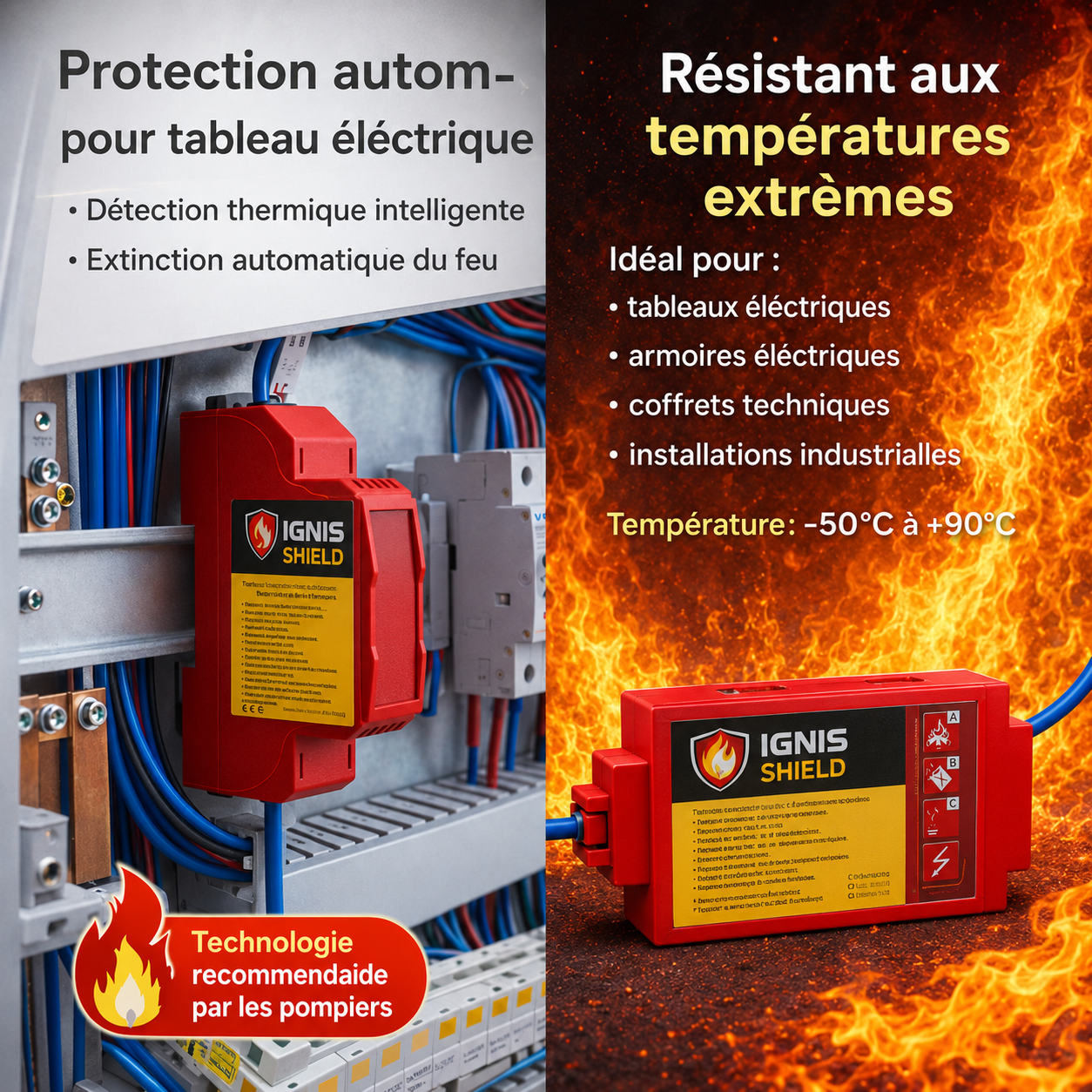 Dispositif automatique à aérosol DIN qui sauve des vies - Ignis Shield®