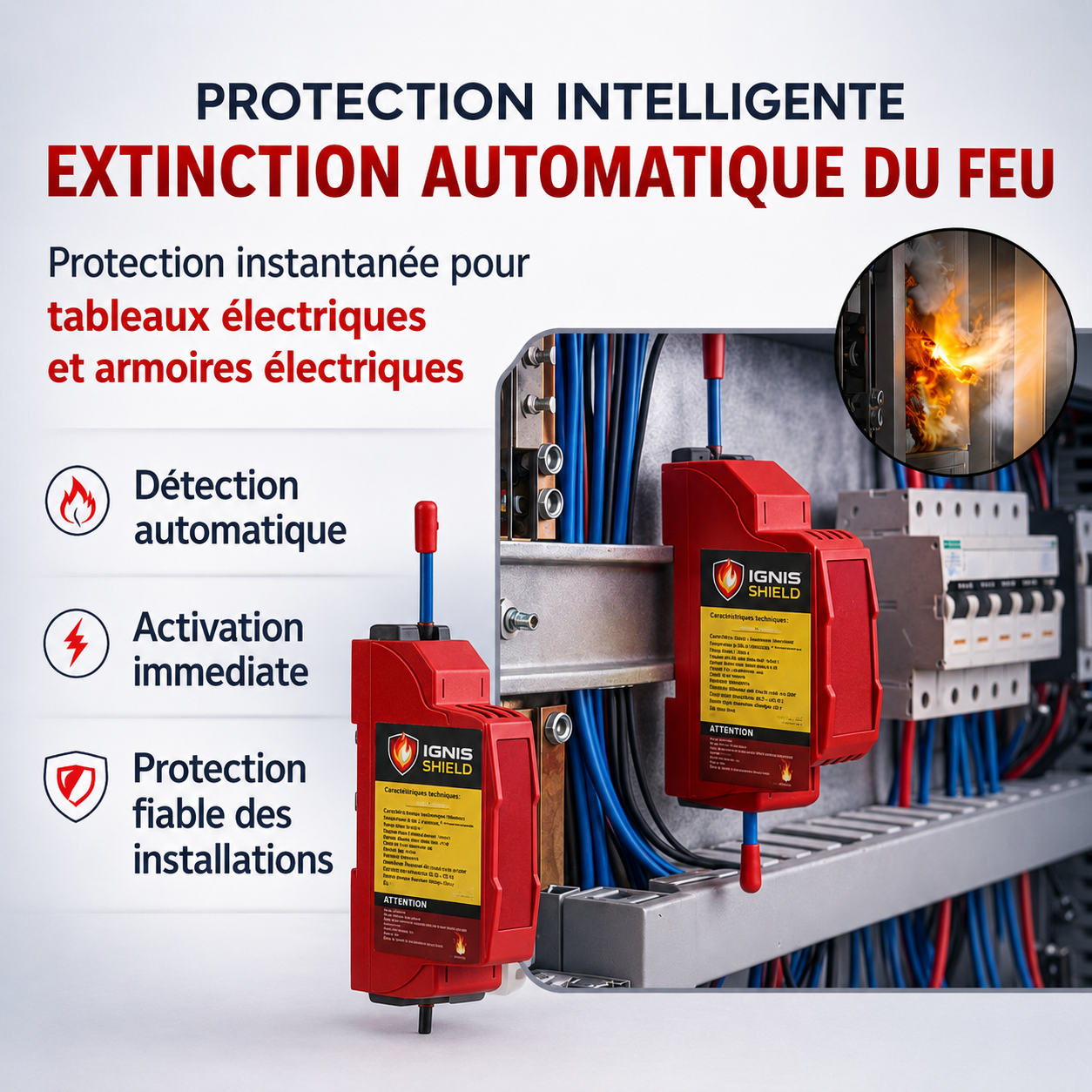 Dispositif automatique à aérosol DIN qui sauve des vies - Ignis Shield®